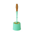 Customized Color Bathroom Wood Toilet Bowl Brush and Holder